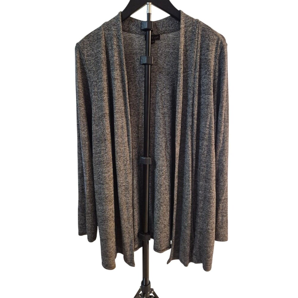 J. Jill M Cardigan Gray Knit Rayon Stretchy Casual Minimalist Wardrobe Staple